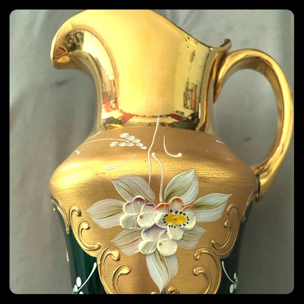 Antique GREEN tre fuochi Murano glass